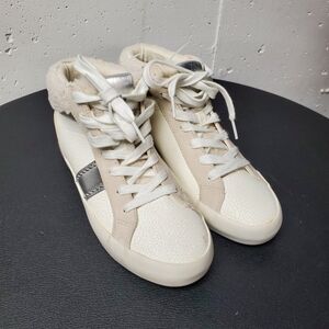 NWT Nine West Women's High Top Sneakers with Faux Fur and Stones Size 7